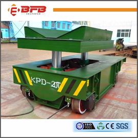 Hydraulic Lifting System Motorized Rail Cart , Material Transfer Trolley Aluminium Coil Cart