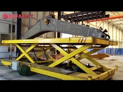 10 টন ইলেকট্রিক হাইড্রোলিক লিফটিং ট্রান্সফার কার্ট, কারখানার ভারী দায়িত্ব মোটরযুক্ত লিফটিং প্ল্যাটফর্ম ট্রলি