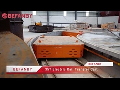 ৩৫ টন কারখানার ভারী লোড ইলেকট্রিক রেল ট্রান্সফার কার্ট, মোটর চালিত উপাদান হ্যান্ডিং ট্র্যাক ট্রলি