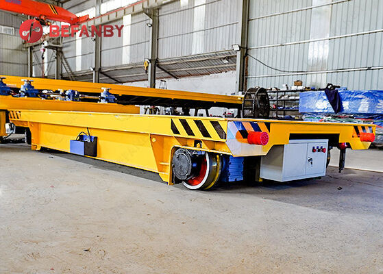 Auto Precast Concrete Floor Industrial Trolley Cart , 1-500 Tons Turning Battery trackless Transfer Trolley