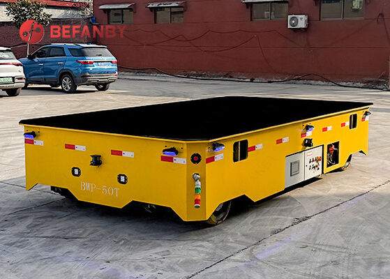 50T কাস্টম ইস্পাত কাঠামো ফ্রেম ট্র্যাকহীন ফ্ল্যাট ট্রান্সফার কার্ট
